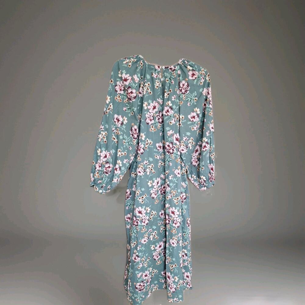 Olivia James The Label Women's Lydia Dress Size Large Teal Floral w/Pockets - Picture 6 of 8